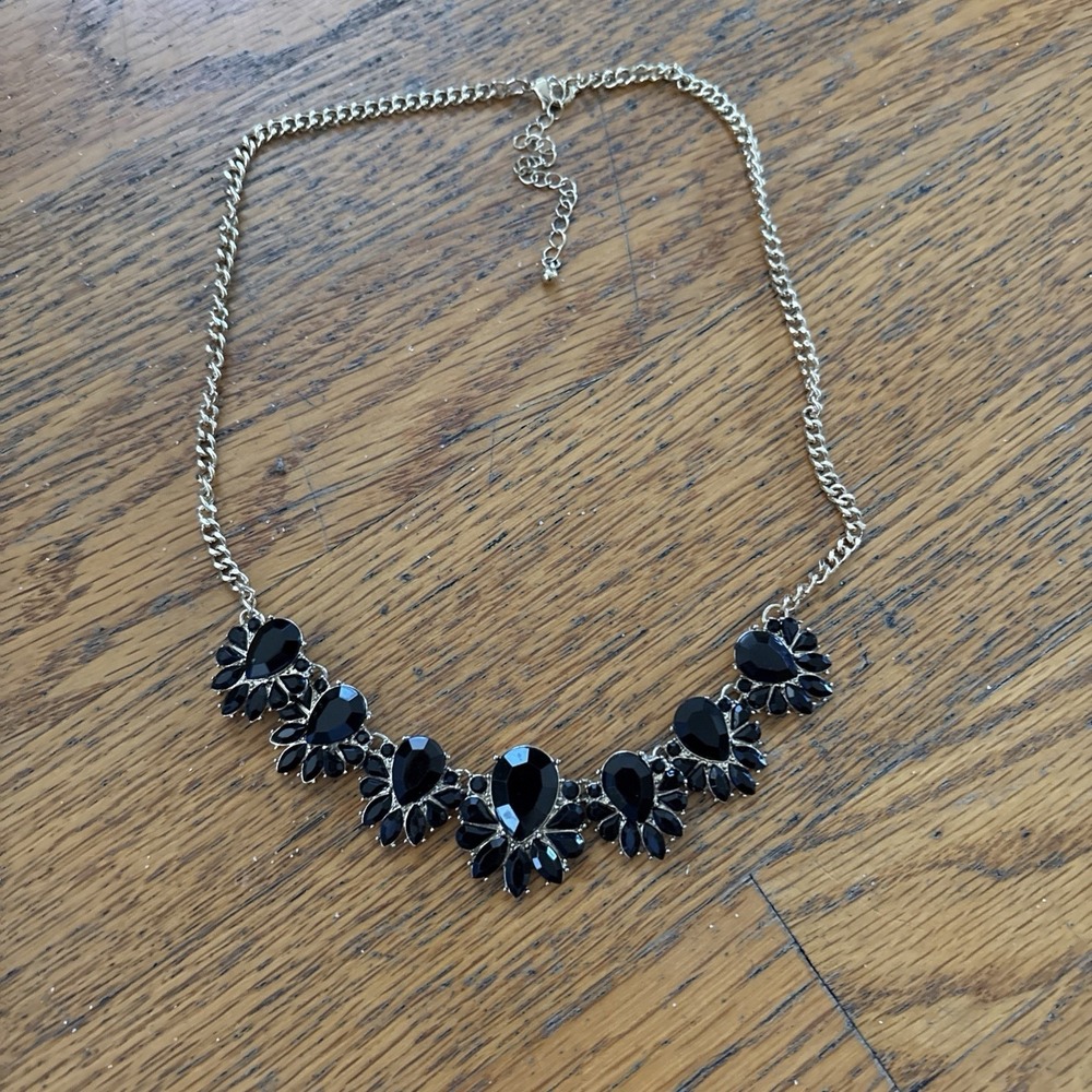 Black Crystal Collar Necklace Statement‎ Necklaces Evening Stylish Trendy